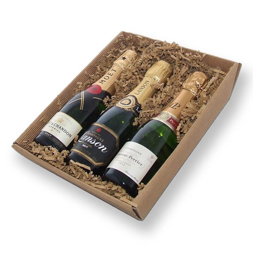 Buy and Send Mini Champagne Tray With Laurent-Perrier, Lanson and Moet